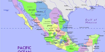 México mapa con capital