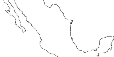 México contorno mapa
