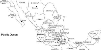 México impresión mapa