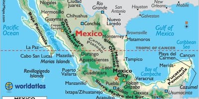 México montañas mapa