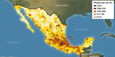 Poboación mapa de México