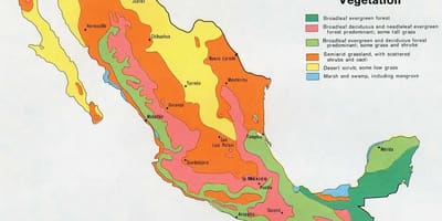 Mapa de México natual ressources