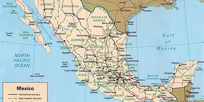 Mapa de México resort cidades