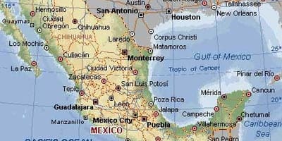 Mapa de México ruínas