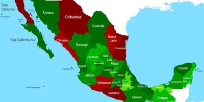 Mapa de México seguridade
