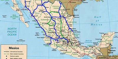 Mapa de México transporta