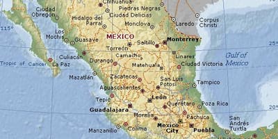 Xeografía de México mapa