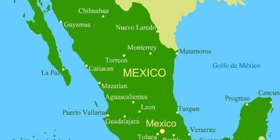 Mapa da costa oeste de México