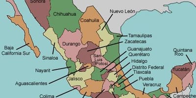 Mapa de estados de México