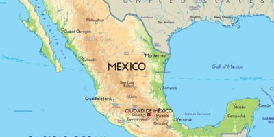 Mapa de México e américa