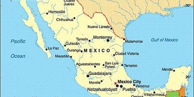 México cidades costeiras mapa