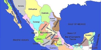 O mapa de México unidos