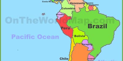 Mapa de México américa do sur