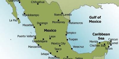 Praias en México mapa