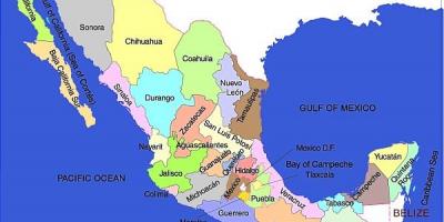 México mapa de estados