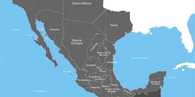 Antigo territorio mexicano mapa