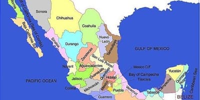 Sur de México mapa