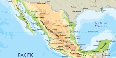 Mapa físico de México