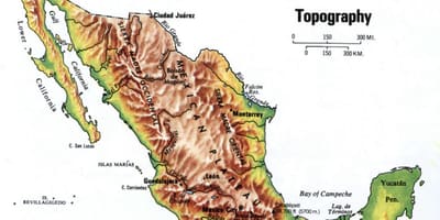 México mapa topográfico