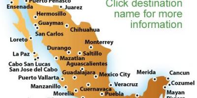 Mapa de praias en México