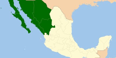 Mapa do noroeste de México