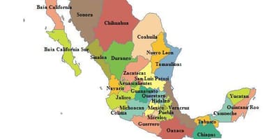 Mapa de México provincias