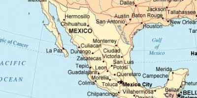 Mapa do sur de México