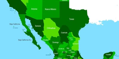 Mapa de suroeste México